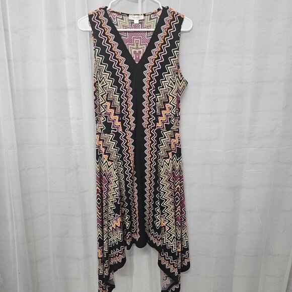 Dressbarn Dress Retro Asymmetrical Sleeveless Black Grunge 8 - Picture 11 of 15